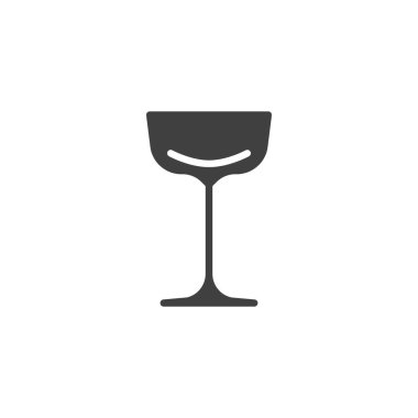 Köklü coupe cam vektör simgesi. Mobil konsept ve web tasarımı için düz tabela. Coupe Glass sembolü. Sembol, logo çizimi. Vektör grafikleri