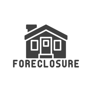 İpotekli ev vektör ikonu. Mobil konsept ve web tasarımı için düz tabela. İpotekli işaret simgesi olan bir ev. Sembol, logo çizimi. Vektör grafikleri