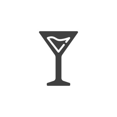 Martini kokteyli cam vektör ikonu. Mobil konsept ve web tasarımı için düz tabela. Kokteyl Glass sembolü. Sembol, logo çizimi. Vektör grafikleri