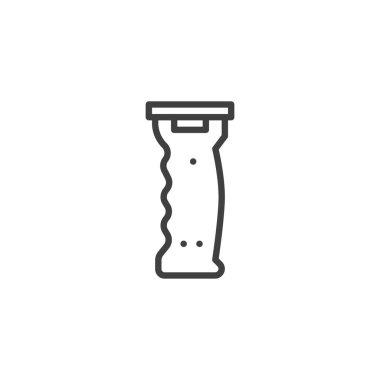 Kamera Kavrama çizgisi simgesi. Mobil konsept ve web tasarımı için doğrusal biçim işareti. Kamera kavrama ana hat vektör simgesi. Sembol, logo çizimi. Vektör grafikleri