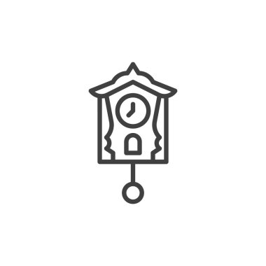 Bavyera saat çizgisi simgesi. Mobil konsept ve web tasarımı için doğrusal biçim işareti. Bavyera guguk kuşu saat çizgisi vektör ikonu. Sembol, logo çizimi. Vektör grafikleri