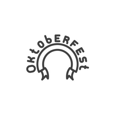 Oktoberfest tabela simgesi. Mobil konsept ve web tasarımı için doğrusal biçim işareti. Oktoberfest ana hatlı vektör simgesi yazdı. Sembol, logo çizimi. Vektör grafikleri