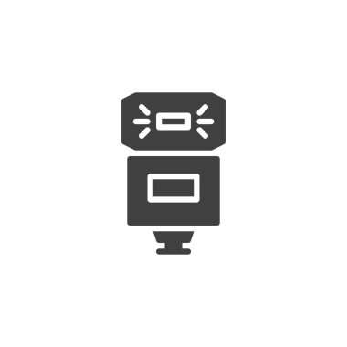 Kamera flaş vektör simgesi. Mobil konsept ve web tasarımı için düz tabela. Kamera Flash simgesi simgesi. Sembol, logo çizimi. Vektör grafikleri