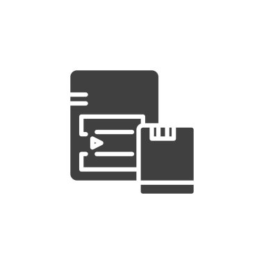 Kamera pili vektör ikonu. Mobil konsept ve web tasarımı için düz tabela. Kamera Bataryası simgesi. Sembol, logo çizimi. Vektör grafikleri