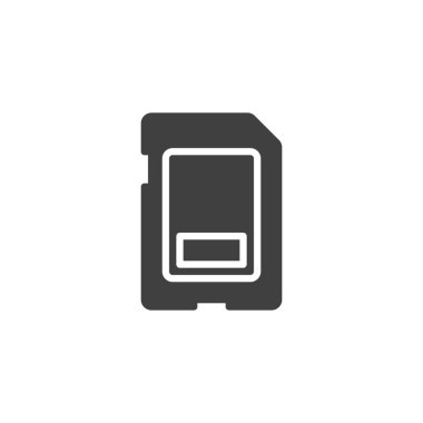 Hafıza kartı vektör simgesi. Mobil konsept ve web tasarımı için düz tabela. Hafıza kartı simgesi simgesi. Sembol, logo çizimi. Vektör grafikleri