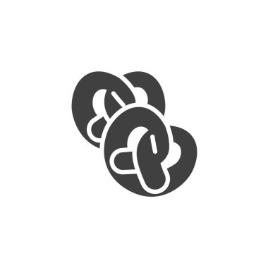 Bükülmüş simit vektör simgesi. Mobil konsept ve web tasarımı için düz tabela. Bavyera simgesi simgesi. Sembol, logo çizimi. Vektör grafikleri