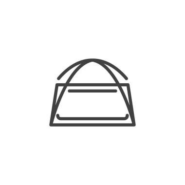 Mat satır simgesini çal. Mobil konsept ve web tasarımı için doğrusal biçim işareti. Baby Play Mat ana hatları vektör simgesi. Sembol, logo çizimi. Vektör grafikleri