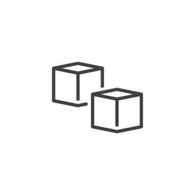 Oyuncak Blokları çizgi simgesi. Mobil konsept ve web tasarımı için doğrusal biçim işareti. Oyuncakları engeller, vektör simgesi çizer. Sembol, logo çizimi. Vektör grafikleri