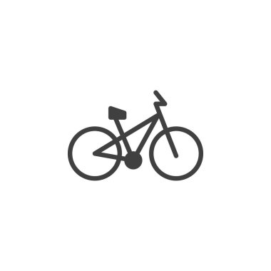 Bisiklet vektör simgesi. Mobil konsept ve web tasarımı için düz tabela. Pedal döngüsü simgesi. Bisiklet sembolü, logo çizimi. Vektör grafikleri