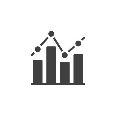 Finansal bar çizelgesi vektör simgesi. Mobil konsept ve web tasarımı için düz tabela. Çizelge diyagramı simgesi. Sembol, logo çizimi. Vektör grafikleri