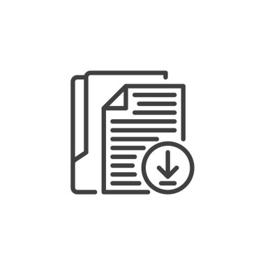 Görev Başvuru Satırı simgesi. Mobil konsept ve web tasarımı için doğrusal biçim işareti. Bir belge taslağı vektör simgesi ile ok yükle. Sembol, logo çizimi. Vektör grafikleri