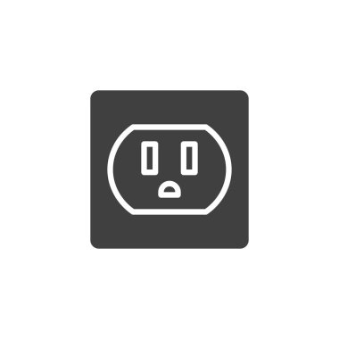 Standart güç çıkış vektör simgesi. Mobil konsept ve web tasarımı için düz tabela. Güç çıkışı kabartma simgesi. Sembol, logo çizimi. Vektör grafikleri