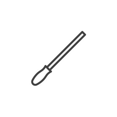 Bıçak açacağı çizgisi simgesi. Mobil konsept ve web tasarımı için doğrusal stil işareti. Bıçak keskinleştirici ana hat vektör simgesi. Sembol, logo çizimi. Vektör grafikleri