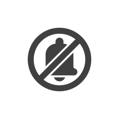 Kesik vektör ikonlu çan. Mobil konsept ve web tasarımı için düz tabela. Glifi İptal İkonundan Bildir. Bildirim sembolü, logo illüstrasyonunu pasifleştir veya kapat. Vektör grafikleri