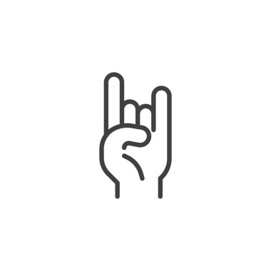 Rock On Tabelasının simgesi. Mobil konsept ve web tasarımı için doğrusal stil işareti. Taşı ana hatlı vektör simgesinde yapıyorum. Sembol, logo çizimi. Vektör grafikleri