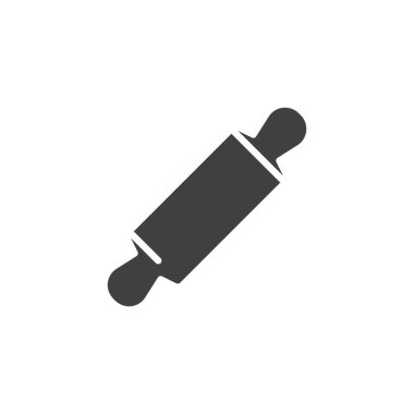 Rolling Pin vektör simgesi. Mobil konsept ve web tasarımı için düz tabela. Rolling Pin glyph simgesi. Sembol, logo çizimi. Vektör grafikleri