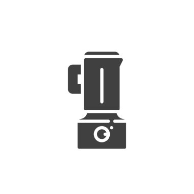 Meyve sıkacağı veya blender vektör simgesi. Mobil konsept ve web tasarımı için düz tabela. Elektrik karıştırıcı kabartma simgesi. Sembol, logo çizimi. Vektör grafikleri