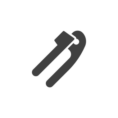 Sarımsak ezici vektör ikonu. Mobil konsept ve web tasarımı için düz tabela. Sarımsak ezme sembolü. Sembol, logo çizimi. Vektör grafikleri