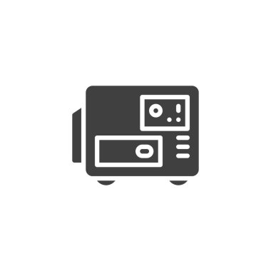 Güç jeneratörü vektör simgesi. Mobil konsept ve web tasarımı için düz tabela. Acil durum jeneratörü simgesi. Yedek güç kaynağı sembolü, logo illüstrasyonu. Vektör grafikleri