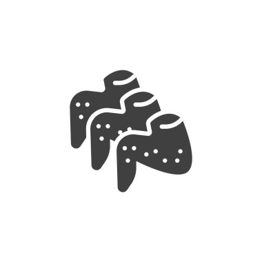 Tavuk kanadı vektör simgesi. Mobil konsept ve web tasarımı için düz tabela. Tavuk kanatları sembolü. Aperatif sembolü, logo çizimi. Vektör grafikleri