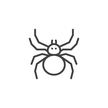 Örümcek çizgi ikonu. Mobil konsept ve web tasarımı için doğrusal biçim işareti. Örümcek çizgisi vektör simgesi. Sembol, logo çizimi. Vektör grafikleri