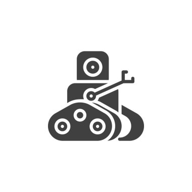 Robot vektör ikonu. Mobil konsept ve web tasarımı için düz tabela. Robot İnşaatçılar simgesi. Sembol, logo çizimi. Vektör grafikleri
