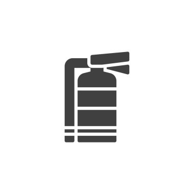 Yangın söndürücü vektör ikonu. Mobil konsept ve web tasarımı için düz tabela. Yangın söndürücü simgesi simgesi. Sembol, logo çizimi. Vektör grafikleri