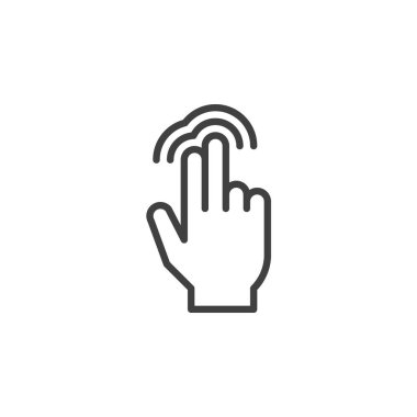 Jest çizgisi simgesine dokun. Mobil konsept ve web tasarımı için doğrusal biçim işareti. Taşıyın, çimdikleyin ya da hafifçe vurun. Sembol, logo çizimi. Vektör grafikleri