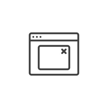 Modal Pencere satırı simgesi. Mobil konsept ve web tasarımı için doğrusal biçim işareti. Modal pencere ana hatları vektör simgesi. Sembol, logo çizimi. Vektör grafikleri