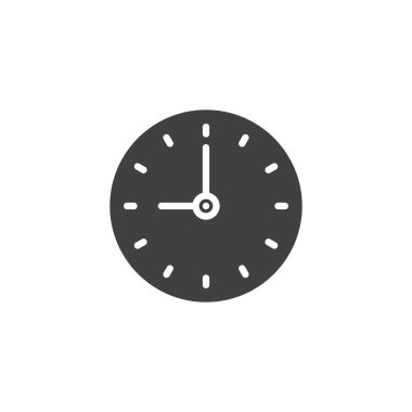 Çember saat vektör simgesi. Mobil konsept ve web tasarımı için düz tabela. Yuvarlak Saat sembolü. Zaman sembolü, logo çizimi. Vektör grafikleri