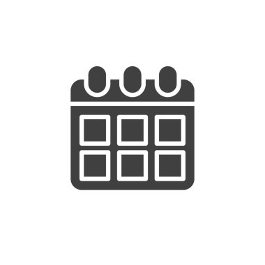 Yıllık planlama vektör simgesi takvimi. Mobil konsept ve web tasarımı için düz tabela. Yıllık planlama simgesi. Sembol, logo çizimi. Vektör grafikleri