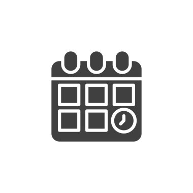 Takvim planlayıcı vektör simgesi. Mobil konsept ve web tasarımı için düz tabela. Randevu Hatırlatma simgesi simgesi. Sembol, logo çizimi. Vektör grafikleri