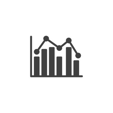 Çizelge şeması vektör simgesi. Mobil konsept ve web tasarımı için düz tabela. İstatistiksel İşlem simgesi. Sembol, logo çizimi. Vektör grafikleri