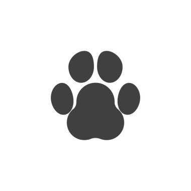 Pençe izi vektör simgesi. Mobil konsept ve web tasarımı için düz tabela. Pençe izi simgesi. Sembol, logo çizimi. Vektör grafikleri