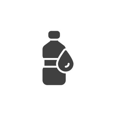Bir şişe su vektör ikonu. Mobil konsept ve web tasarımı için düz tabela. Su şişesi sembolü. İçki sembolü, logo illüstrasyonu. Vektör grafikleri