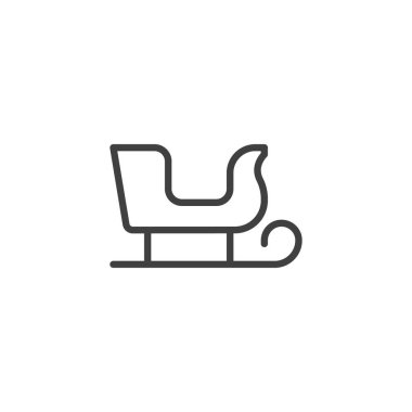 Santa Sleigh hat ikonu. Mobil konsept ve web tasarımı için doğrusal biçim işareti. Noel Baba kızağı vektör ikonu. Sembol, logo çizimi. Vektör grafikleri