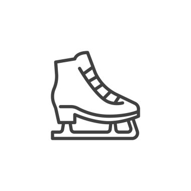 Buz pateni çizgisi ikonu. Mobil konsept ve web tasarımı için doğrusal biçim işareti. Buz pateni vektör simgesini özetle. Sembol, logo çizimi. Vektör grafikleri