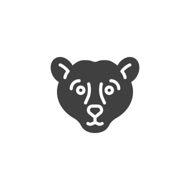 Ayı başı vektör simgesi. Mobil konsept ve web tasarımı için düz tabela. Kutup Ayısı sembolü. Sembol, logo çizimi. Vektör grafikleri