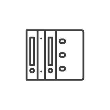 Dizin satırı simgesi. Mobil konsept ve web tasarımı için doğrusal biçim işareti. Ofis dosyasının ana hatları vektör simgesi. Sembol, logo çizimi. Vektör grafikleri