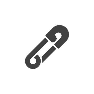 Güvenlik iğnesi ikonu. Mobil konsept ve web tasarımı için düz tabela. Güvenlik iğnesi simgesi simgesi. Sembolü düzelt, logo çizimini yap. Vektör grafikleri