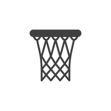 Basketbol potası vektör ikonu. Mobil konsept ve web tasarımı için düz tabela. Basketbol Net kabartma simgesi. Sembol, logo çizimi. Vektör grafikleri