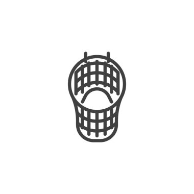 Futbol ağı çizgisi simgesi. Mobil konsept ve web tasarımı için doğrusal biçim işareti. Futbol ağı ana hat vektör simgesi. Sembol, logo çizimi. Vektör grafikleri