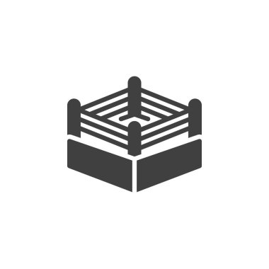 Boks Halkası vektör simgesi. Mobil konsept ve web tasarımı için düz tabela. Boks Arena sembolü. Sembol, logo çizimi. Vektör grafikleri