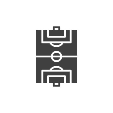 Futbol sahası vektör simgesi. Mobil konsept ve web tasarımı için düz tabela. Futbol sahası sembolü. Sembol, logo çizimi. Vektör grafikleri