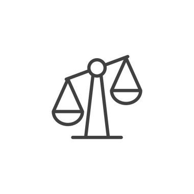 Handikap bahis çizgisi simgesi. Mobil konsept ve web tasarımı için doğrusal biçim işareti. Denge ölçekli ana vektör simgesi. Sembol, logo çizimi. Vektör grafikleri