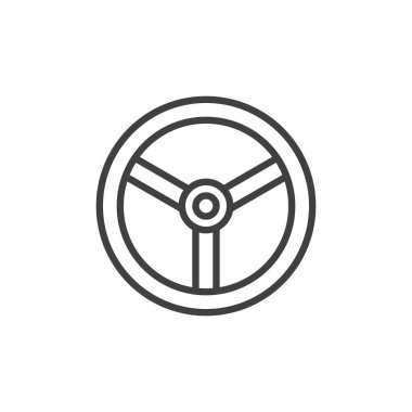 Direksiyon çizgisi simgesi. Mobil konsept ve web tasarımı için doğrusal biçim işareti. Direksiyon çizgisi vektör simgesi. Sembol, logo çizimi. Vektör grafikleri