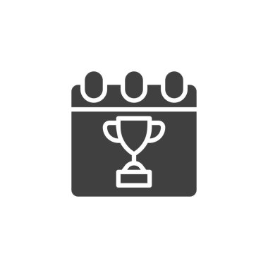 Ödül vektör simgesi olan bir takvim. Mobil konsept ve web tasarımı için düz tabela. Gelecek Bahis simgesi. Sembol, logo çizimi. Vektör grafikleri