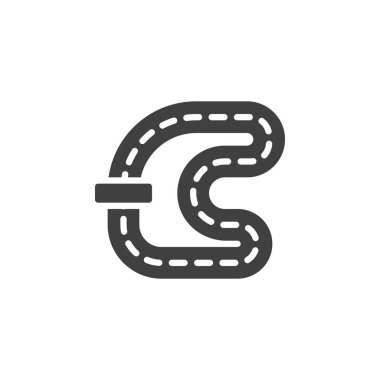Yarış izi vektör simgesi. Mobil konsept ve web tasarımı için düz tabela. Yarış sembolü simgesi. Sembol, logo çizimi. Vektör grafikleri