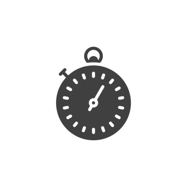 Stopwatch vektör simgesi. Mobil konsept ve web tasarımı için düz tabela. Kronometre simgesi. Sembol, logo çizimi. Vektör grafikleri
