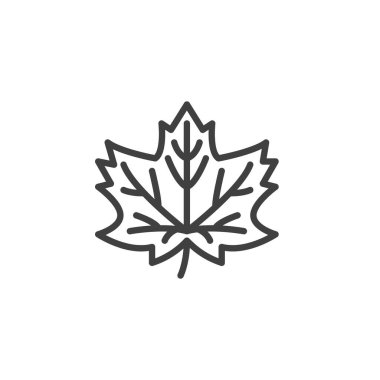 Autumn Leaf çizgi simgesi. Mobil konsept ve web tasarımı için doğrusal biçim işareti. Akçaağaç yaprağı ana hatlı vektör simgesi. Sonbahar sembolü, logo çizimi. Vektör grafikleri